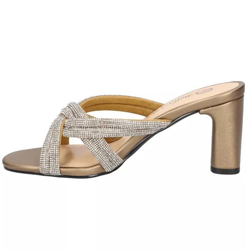 Bella Vita Bella Vita Womens Carmen Block Open Toe Heel Bronze Suede 8W