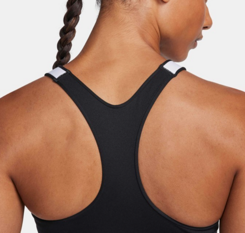 Nike Women's High-Neck Colorblock Medium-Support Sports Bra Black White L