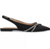 Journee Collection Women's Rebbel Rhinestone Knot Slingback Flats Black 7M