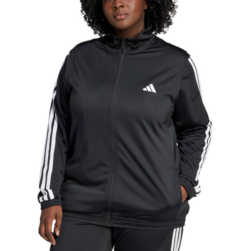adidas Essentials Tricot Three Stripes Track Jacket Black White 1X