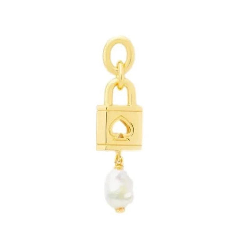 Kate Spade New York Lock And Spade Pearl Drop Earrings Gold