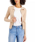 Hooked up by Iot Juniors' Ribbed Zip-up Cardigan, Nude, Size XS