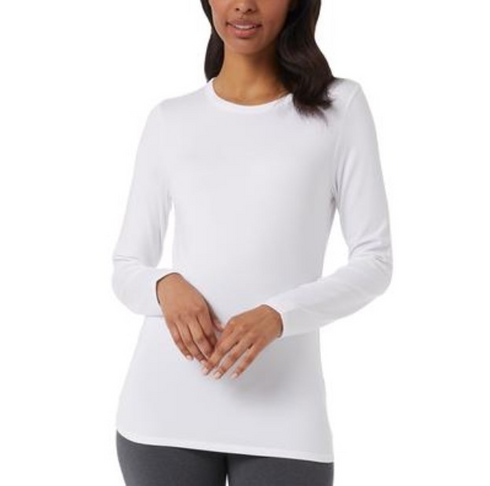 32 Degrees Women's Easy Wear Crewneck Top White 2XL