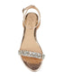 Jewel Badgley Mischka Giona Embellished Evening Sandals Gold Metallic Size 8.5