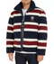 TOMMY HILFIGER Men's Striped Teddy Down Jacket Red/ White/ Blue Size XXL