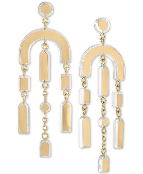 Rachel Roy Gold-Tone Acrylic-Covered Crystal Chandelier Earrings