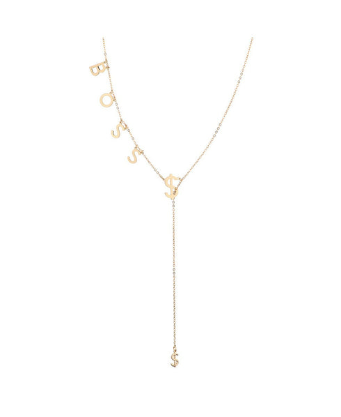 Adornia "Boss" Slide Through Lariat Gold Tone Necklace