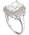 Giani Bernini Cubic Zirconia Halo Ring Size 7 in Sterling Silver & Gold-Plate