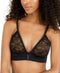 INC Women's Lace with Buttons Bralette Black- L