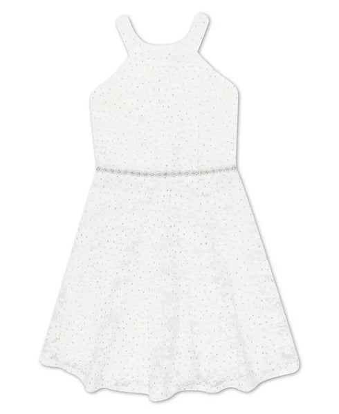 Speechless Kids Embellished Glitter Lace Bodice Dress Big Girls Size 10