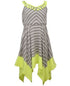 Bonnie jean little girls striped hanky hem knit dress - gray Size 6