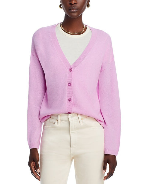 C by Bloomingdale's Cashmere Cashmere V Neck Cardigan Rose Quartz XXL