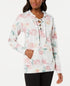 Ideology Floral-Print Lace-Up Hoodie Women's Size Small