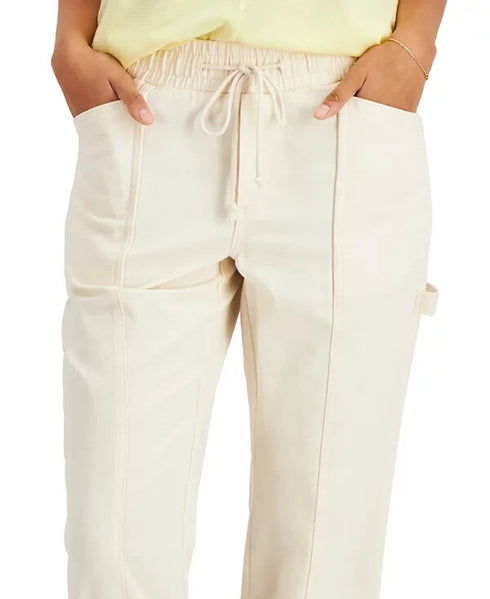 Style & Co Cotton Pull-On Capri Pants Egg Nog Size 2XL