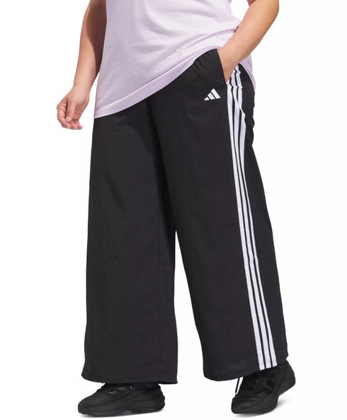 adidas Plus Size 3-Stripe Trim Woven Track Pants Black 3X