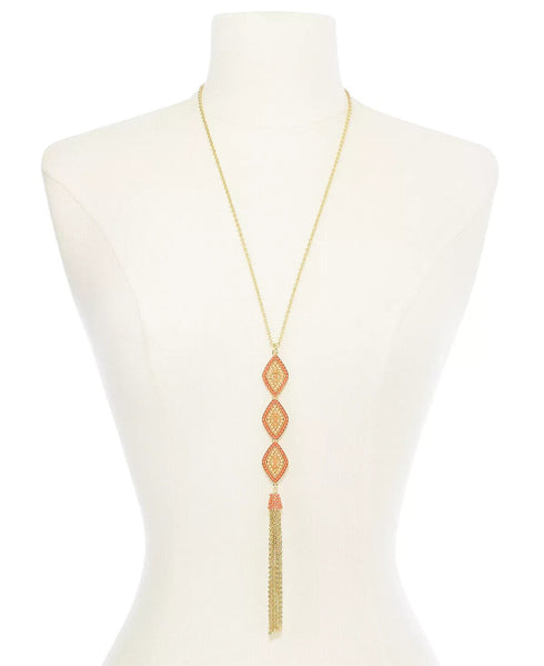 INC International Concepts Bead & Chain Tassel Pendant Necklace (26+3)