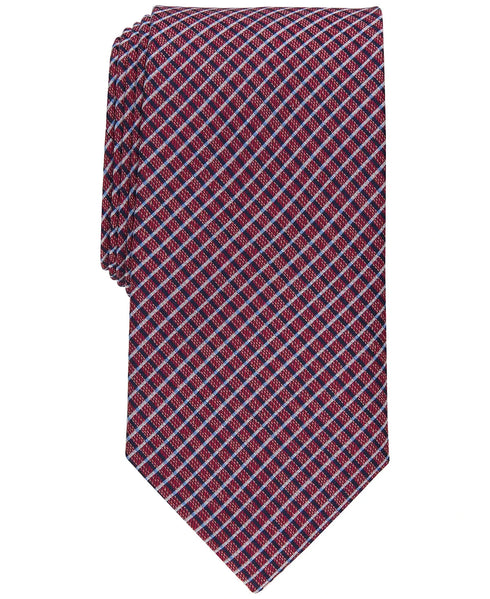 Club Room Mens Lawrence Grid Classic Neck Tie Red 3 1/8"