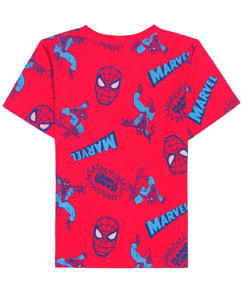 SPIDER-MAN Hybrid Toddler Boys Spiderman All Over Print Short Sleeve T-shirt 2T