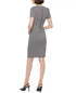 Calvin Klein Petite Patterned Short-Sleeve Sheath Dress Black Cream 2P