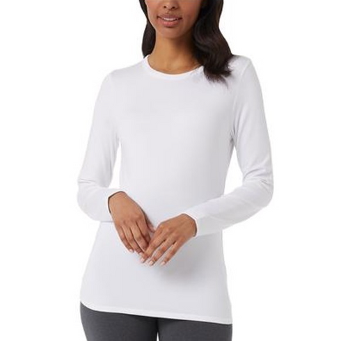32 Degrees Women's Easy Wear Crewneck Top White XS