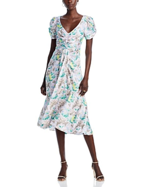 Cinq à Sept Walker Floral Midi Dress Pastel Multicolor Size 0