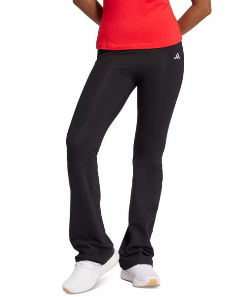 adidas Women's Essentials Small Logo Flared Leggings Black White L