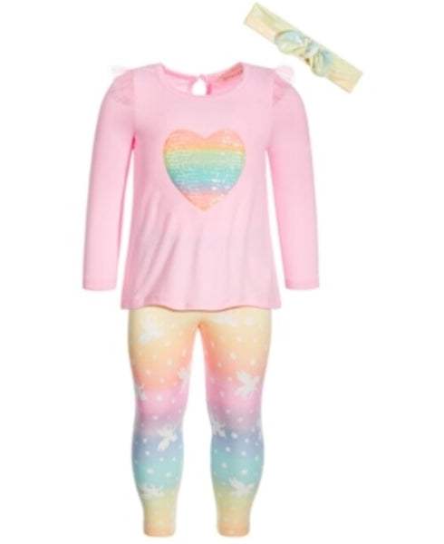 BTween Baby Girls 2-Pc. Ruffle Heart Top & Leggings Set - 24 Months