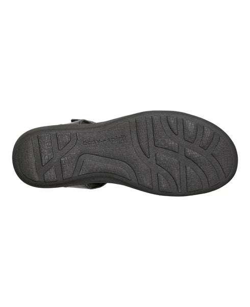 Easy Spirit Women's Kenton Strappy Low Wedge Sandals Black Size 8M
