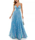B Darlin Juniors' All Over Sequin Ball Gown Periwinkle Iridescent 17/18