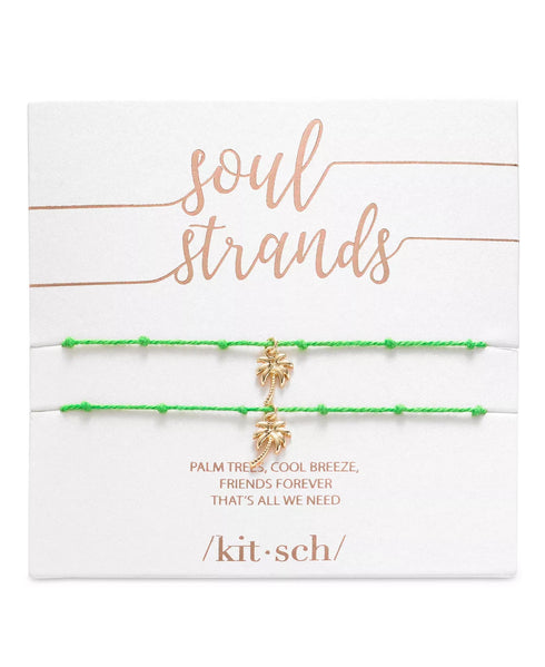 Kitsch Gold-Tone 2-Pc. Set Palm Tree String Slider Bracelets