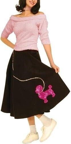 Forum Novelties Women's Fabulous 50's Sock Hop Costume Sweater Top, Pink 14/16