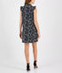 Robbie Bee Women's Printed Tie-Neck A-Line Dress Ivory Black M