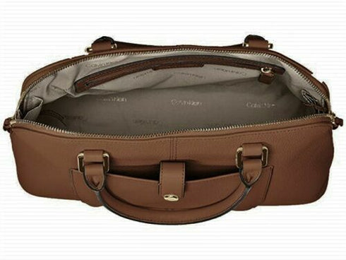 Calvin Klein Blanche Pebble Leather Dome Satchel