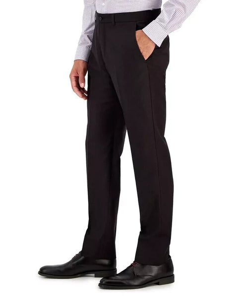Armani Exchange Men's Slim-Fit Black Windowpane Wool Suit Pants 34X32