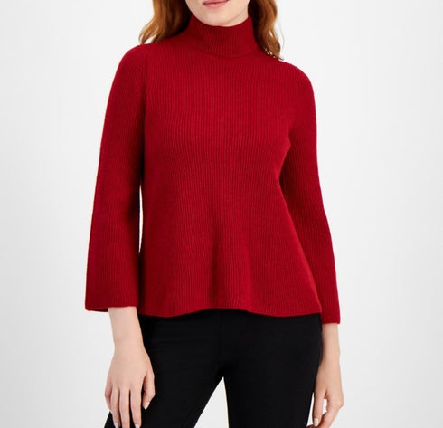 Anne Klein Women's Red Bell-Sleeve Pullover Sweater Size XL