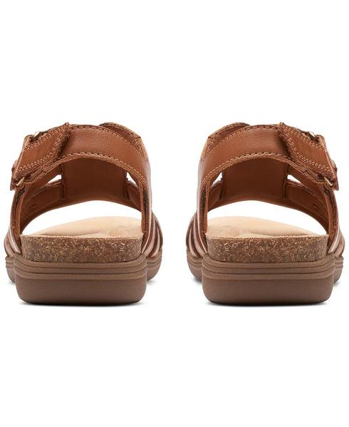 Clarks Women's April Belle Strappy Slingback Sandals Tan Size 6M