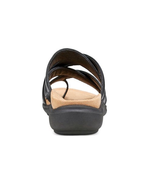 Easy Spirit Women's Westly Strappy Slip-On Sandals Black Size 9.5W