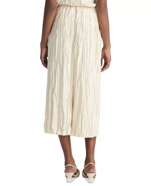 Vince Crushed Strip Bias Skirt Pale Ivory 4
