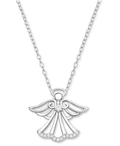 Giani Bernini Cubic Zirconia Angel 18" Pendant Necklace Sterling Silver