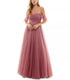 City Studios Juniors' Ruched Ball Gown Dusty Orchid 9