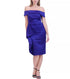 Eliza J Women's Off-The Shoulder Draped Sheath Dress Cobalt 6