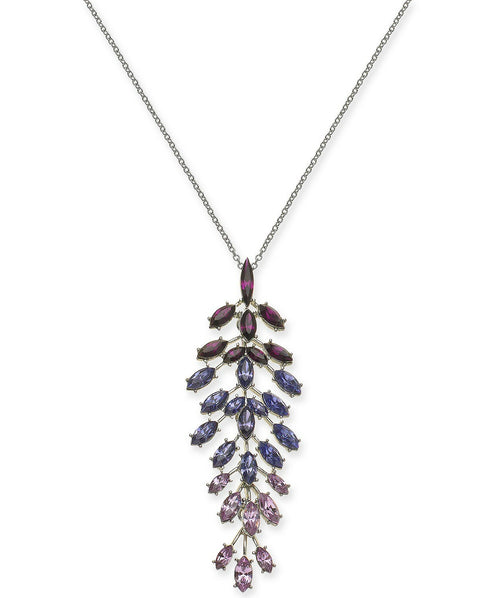 INC International Concepts Silver-Tone Marquise-Crystal Pendant Necklace