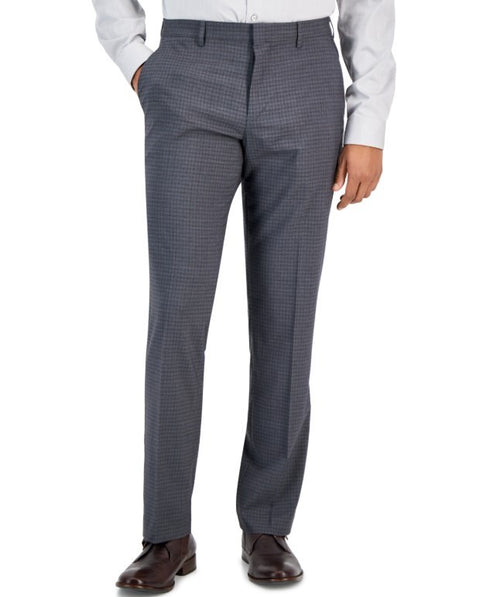 Perry Ellis Portfolio Men's Slim-Fit Stretch Pants Brown Charcoal Size 33x32