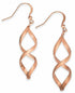 Charter Club Rose Gold-Tone Twist Drop Earrings