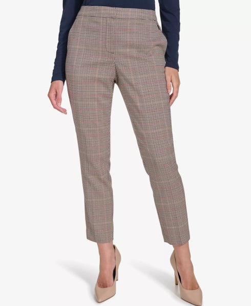 Tommy Hilfiger Women's Hillside Plaid Cropped Pants Chicory Mu 12