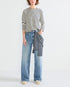 Kule The Modern Long Cotton Cream Navy Size XS