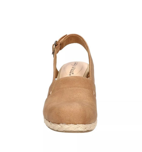 Easy Street Womens Wedge Sandals Stargaze Slingback Espadrille Tan 10M