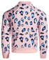 ID IDEOLOGY Little Girls Printed Bomber Jacket Leopard Print Pink w/ Blue Size 5