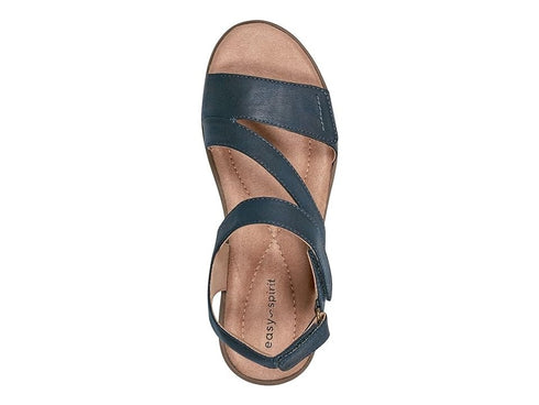 Easy Spirit Women's Kimberly Strappy Low Wedge Sandals Navy Size 9M