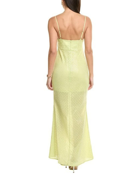 Line & Dot Womens Sequin Maxi Dress Green M